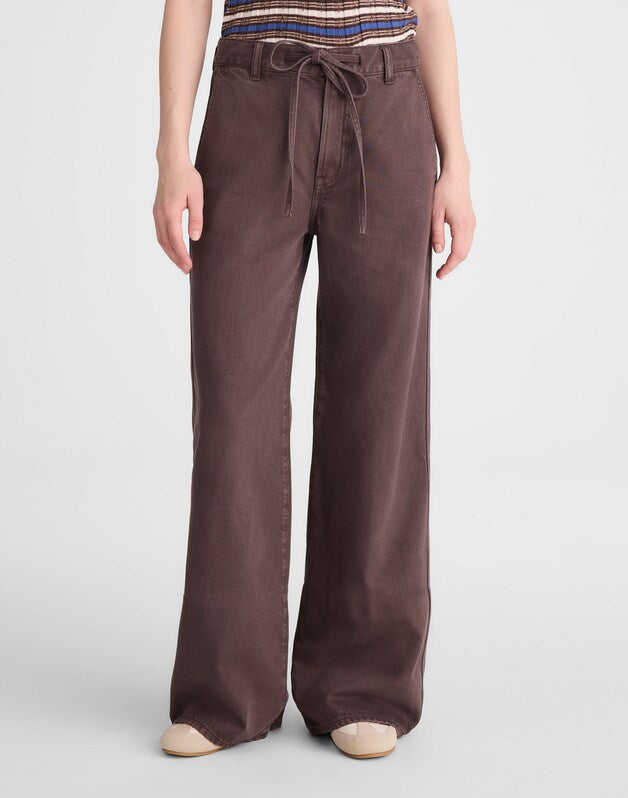 The Ultimate Wide-Leg Pant in Airy Denim DARK BROWN