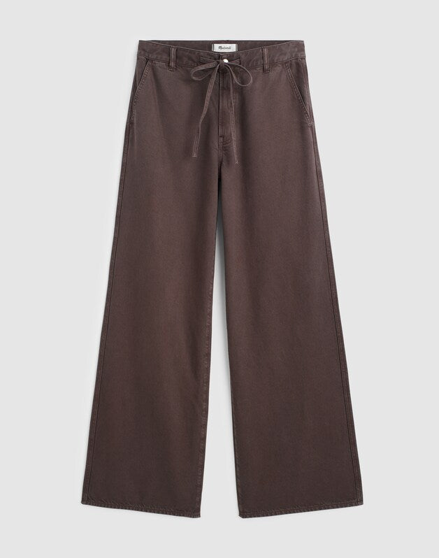 The Ultimate Wide-Leg Pant in Airy Denim DARK BROWN