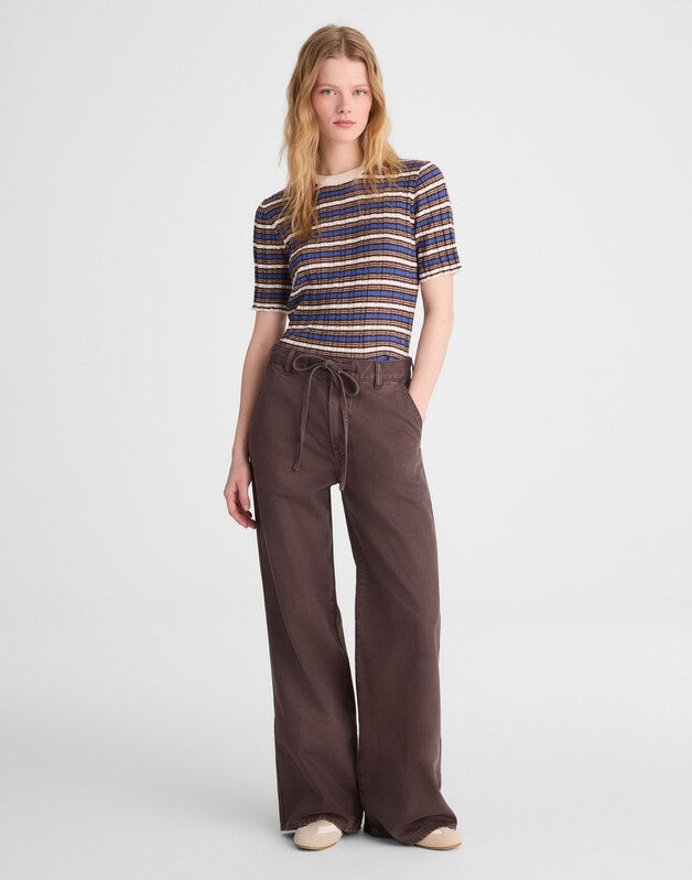 The Ultimate Wide-Leg Pant in Airy Denim DARK BROWN
