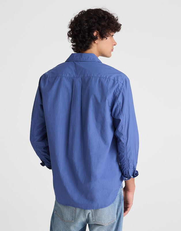 Button-Up Shirt in Crisp Poplin NICE BLUE