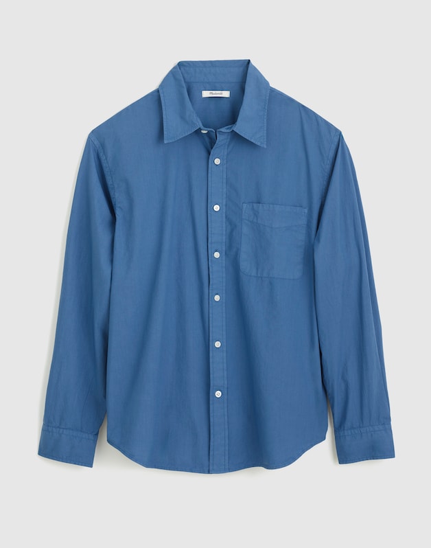 Button-Up Shirt in Crisp Poplin NICE BLUE