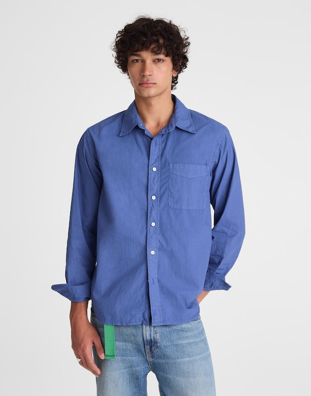 Button-Up Shirt in Crisp Poplin NICE BLUE