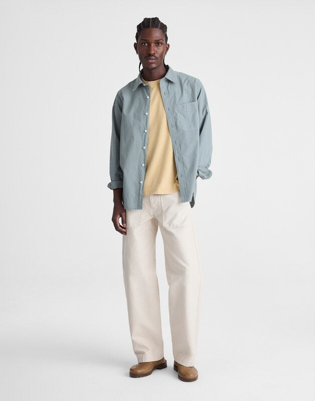 Button-Up Shirt in Crisp Poplin FROSTED CYPRESS