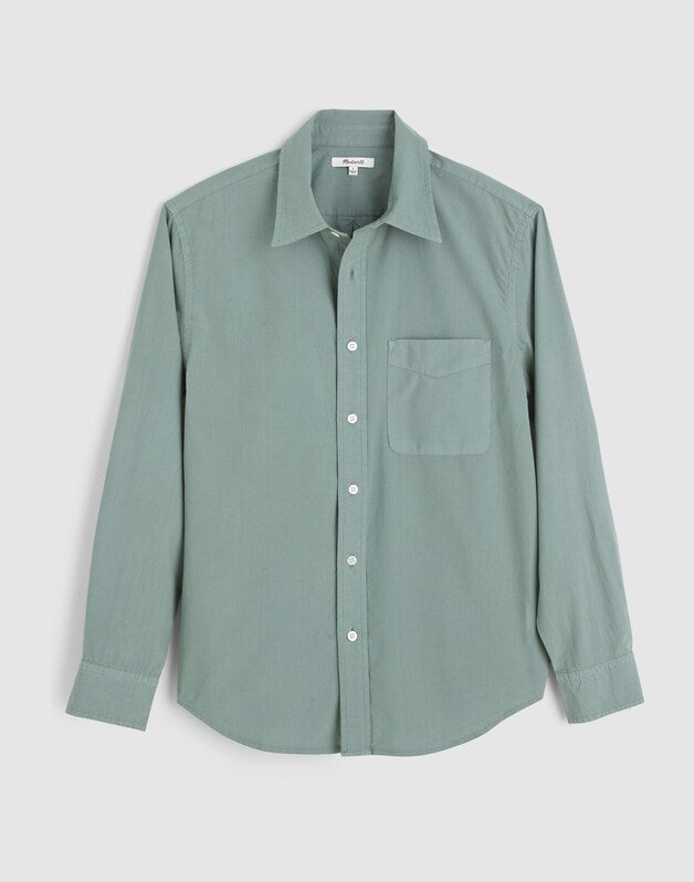 Button-Up Shirt in Crisp Poplin FROSTED CYPRESS