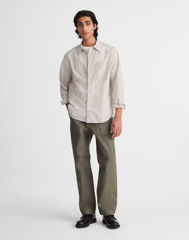Button-Up Shirt in Crisp Poplin STEEL