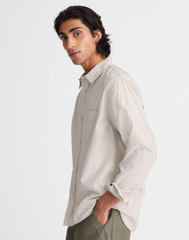 Button-Up Shirt in Crisp Poplin STEEL