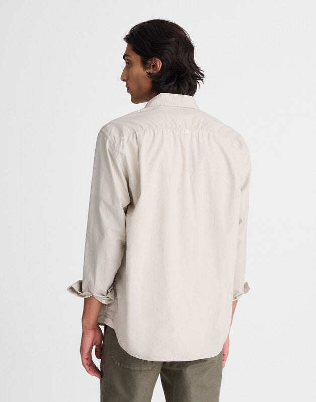 Button-Up Shirt in Crisp Poplin STEEL