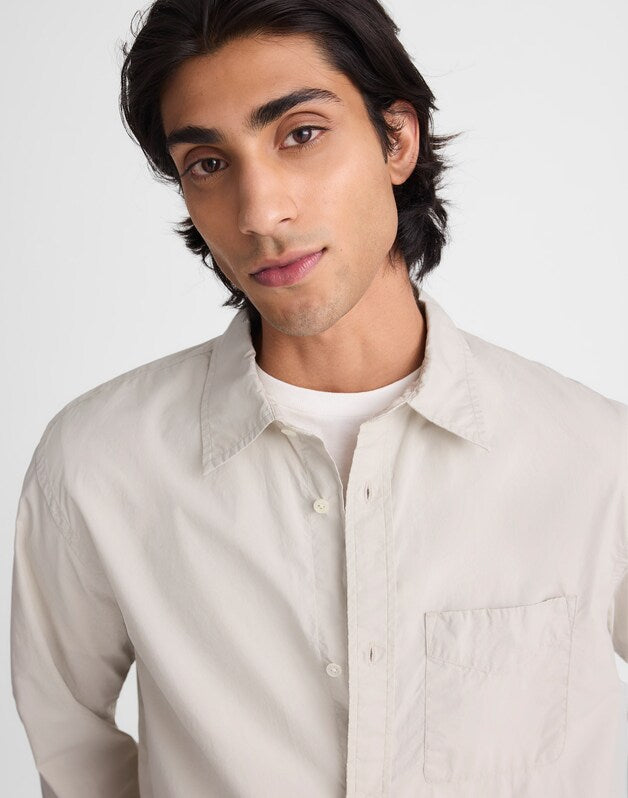 Button-Up Shirt in Crisp Poplin STEEL