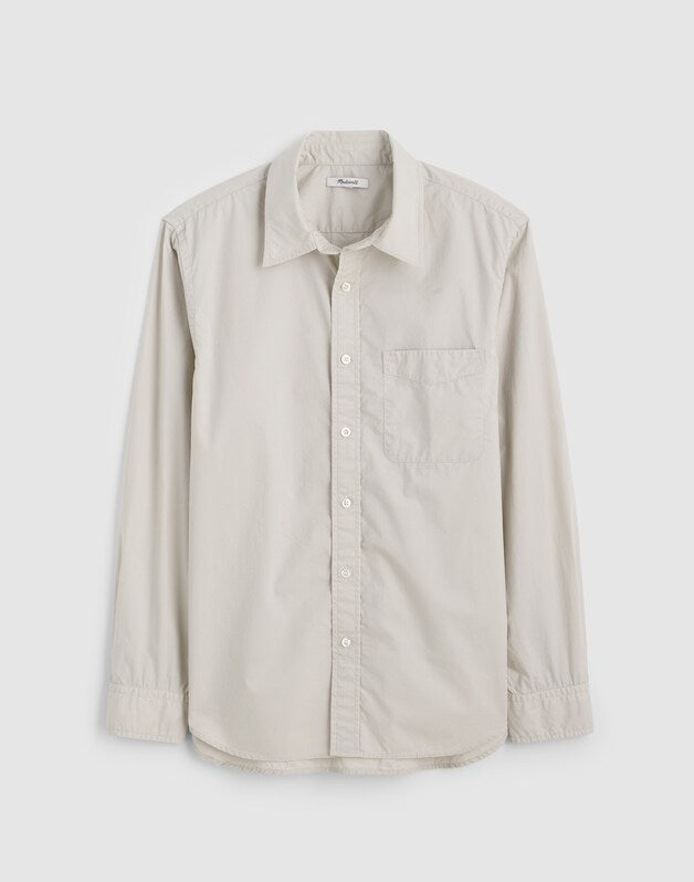 Button-Up Shirt in Crisp Poplin STEEL
