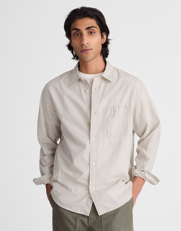 Button-Up Shirt in Crisp Poplin STEEL