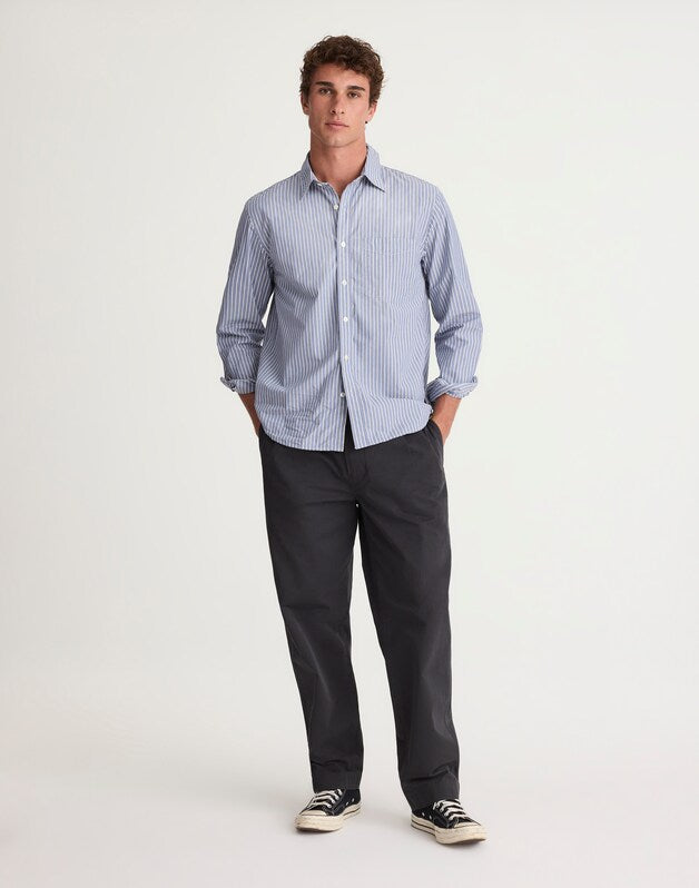 Button-Up Shirt in Crisp Poplin SHIRTING STRIPE