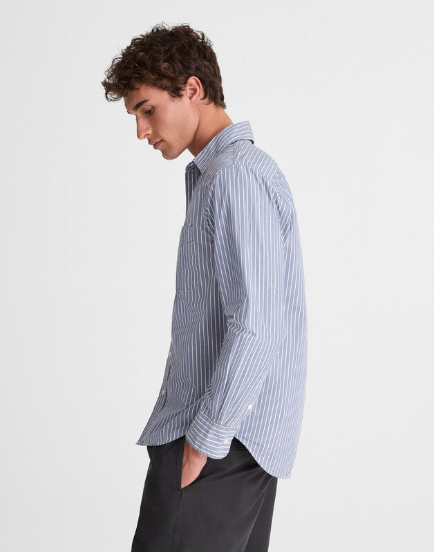 Button-Up Shirt in Crisp Poplin SHIRTING STRIPE
