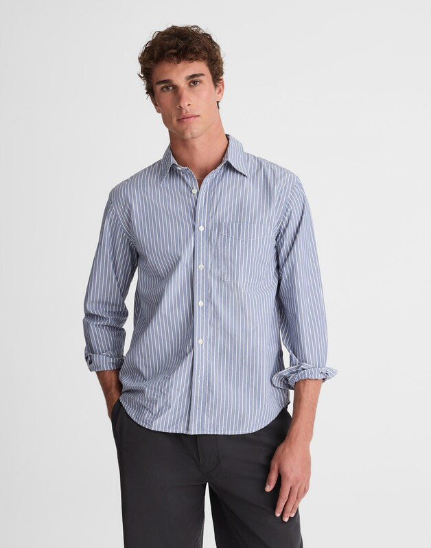 Button-Up Shirt in Crisp Poplin SHIRTING STRIPE