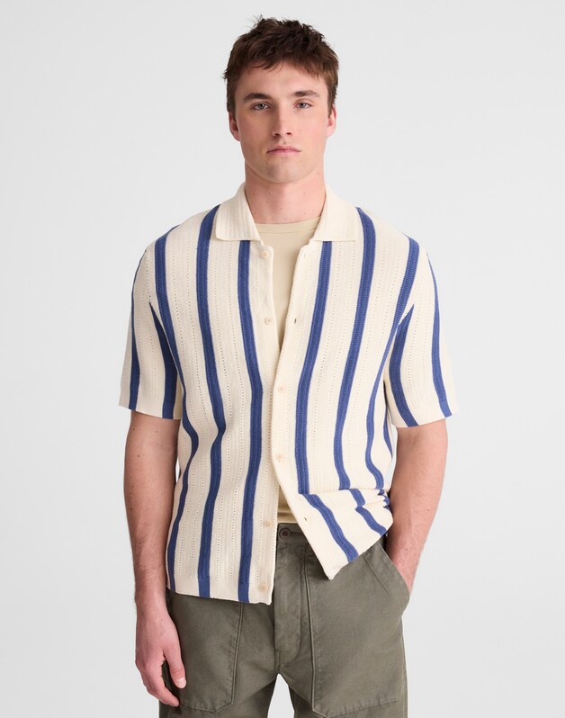 Button-Up Sweater Polo in Everyday Cotton SAND