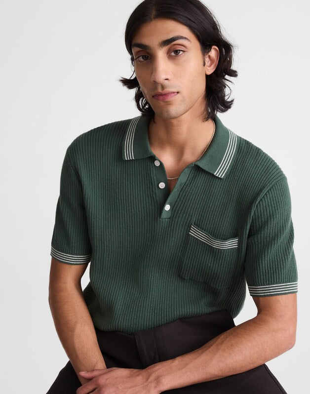 Tipped Sweater Polo BOTANICAL GREEN