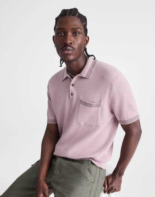 Tipped Sweater Polo PALE THISTLE
