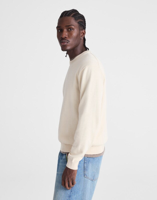 Crewneck Sweater in Everyday Cotton PARCHMENT