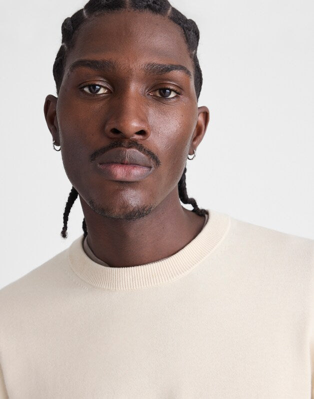 Crewneck Sweater in Everyday Cotton PARCHMENT