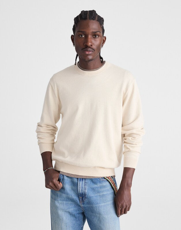 Crewneck Sweater in Everyday Cotton PARCHMENT