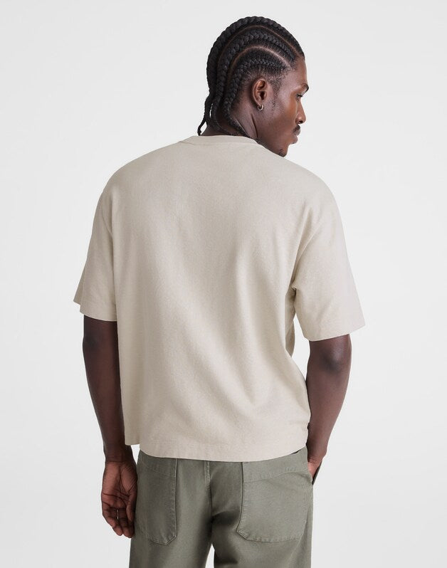 Boxy Pocket Tee in Weekend Slub STEEL