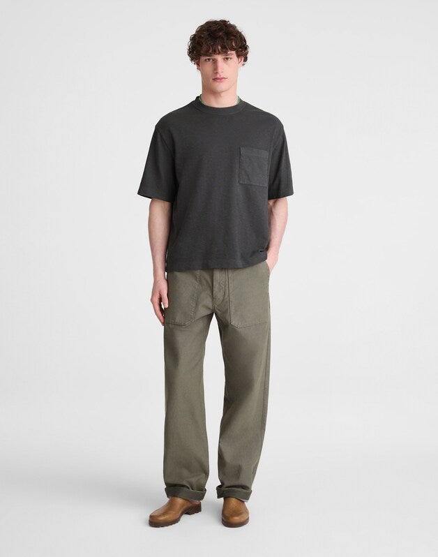 Boxy Pocket Tee in Weekend Slub COAL