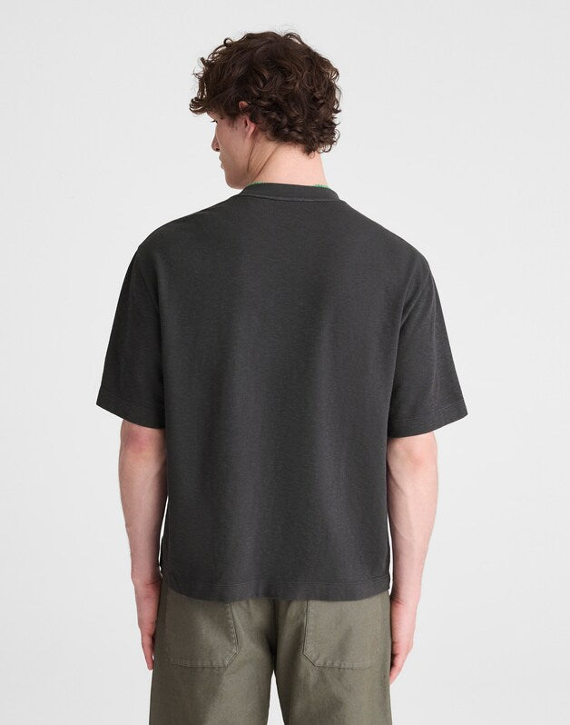 Boxy Pocket Tee in Weekend Slub COAL