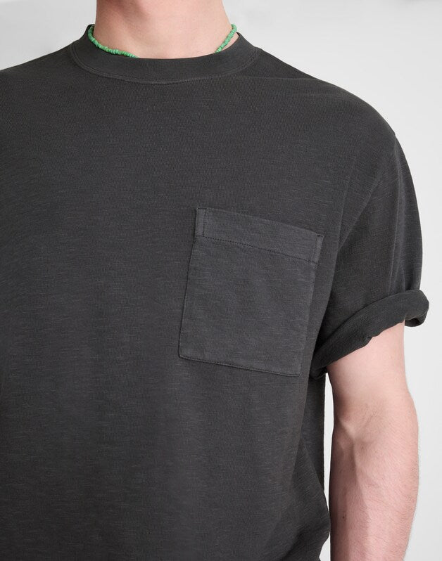 Boxy Pocket Tee in Weekend Slub COAL