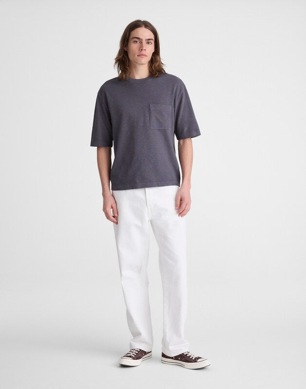 Boxy Pocket Tee in Weekend Slub THUNDER CLOUD