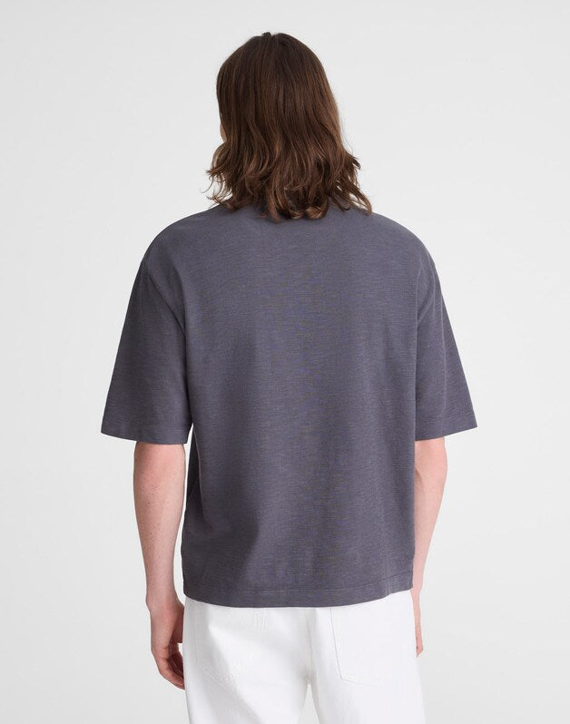 Boxy Pocket Tee in Weekend Slub THUNDER CLOUD