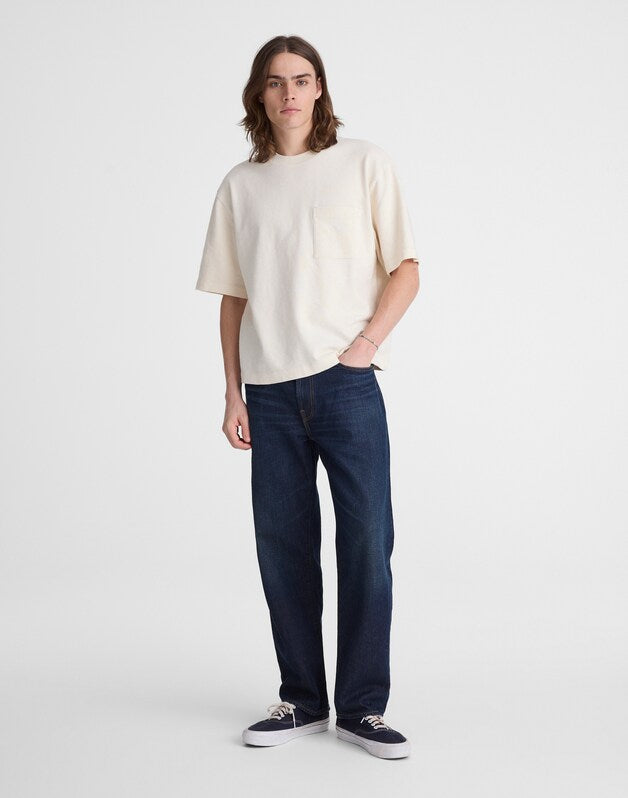 Boxy Pocket Tee in Weekend Slub NATURAL SEEDED