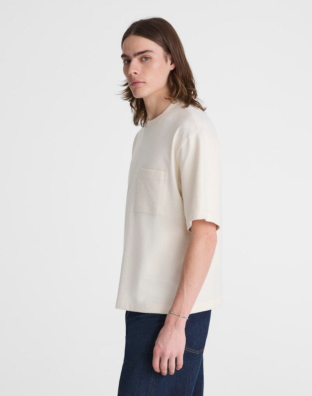 Boxy Pocket Tee in Weekend Slub NATURAL SEEDED