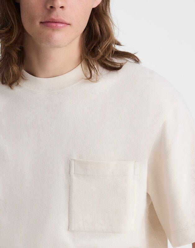 Boxy Pocket Tee in Weekend Slub NATURAL SEEDED