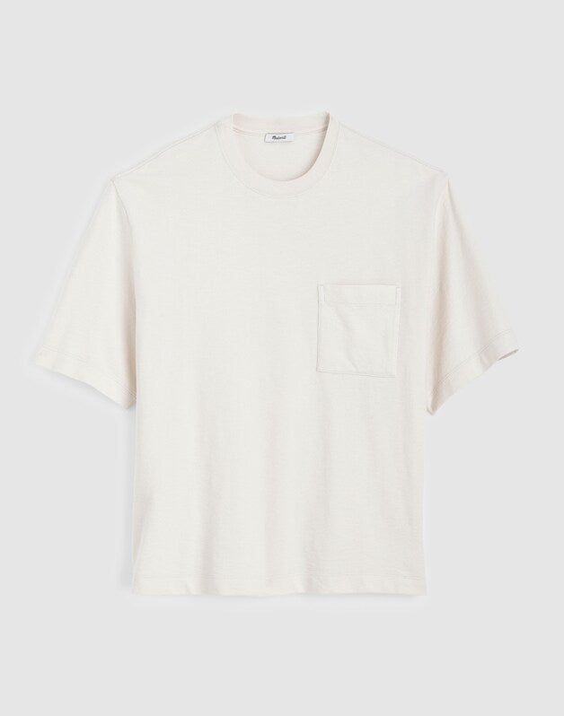 Boxy Pocket Tee in Weekend Slub NATURAL SEEDED