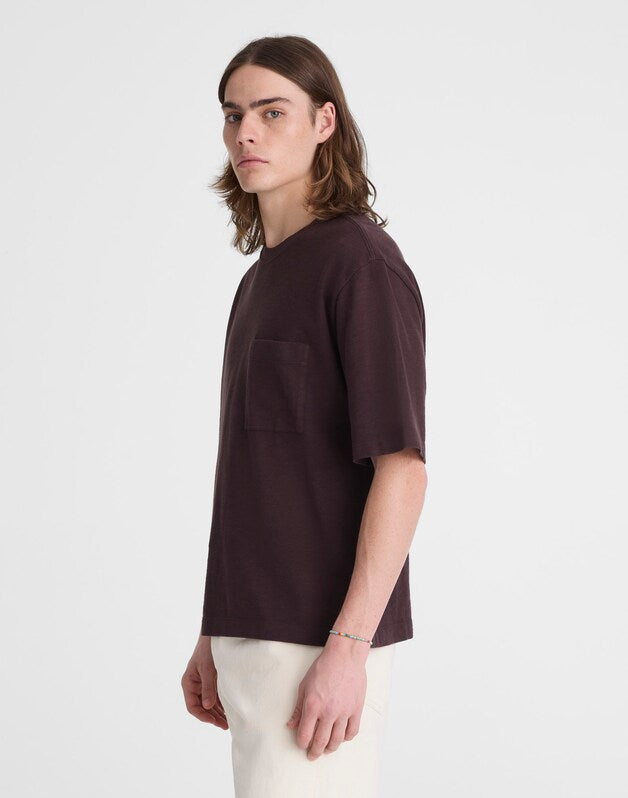 Boxy Pocket Tee in Weekend Slub SPICED RAISIN