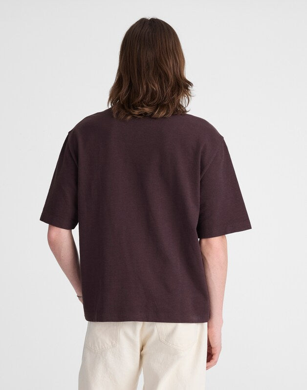Boxy Pocket Tee in Weekend Slub SPICED RAISIN