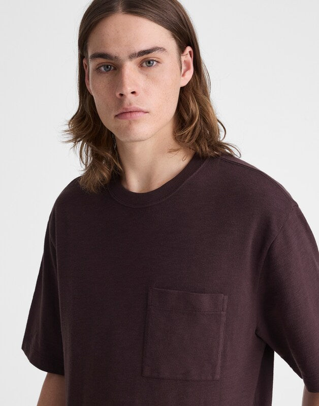 Boxy Pocket Tee in Weekend Slub SPICED RAISIN