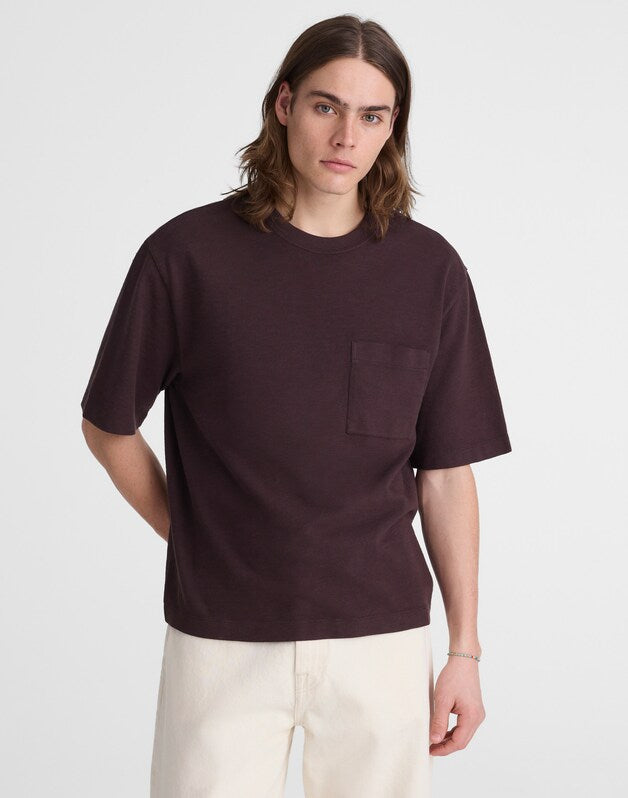 Boxy Pocket Tee in Weekend Slub SPICED RAISIN