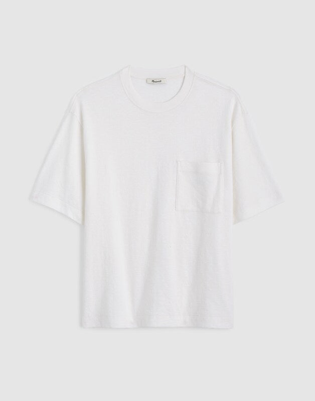 Boxy Pocket Tee in Weekend Slub SOFT WHITE