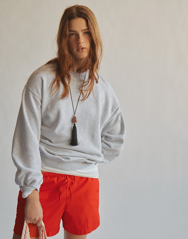 Crewneck Sweatshirt in Loopback Terry HEATHER GREY