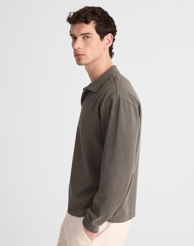 Compact-Knit Polo OLIVE SLATE
