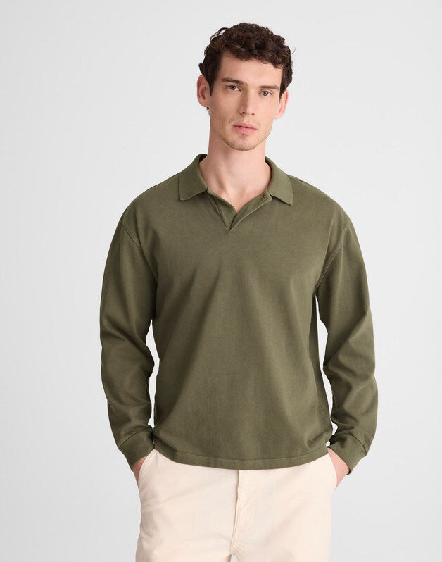 Compact-Knit Polo OLIVE SLATE