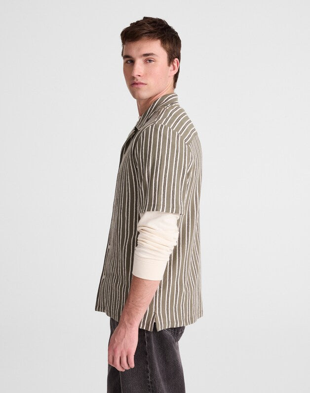 The Camp Shirt in Seaport Terry OLIVE