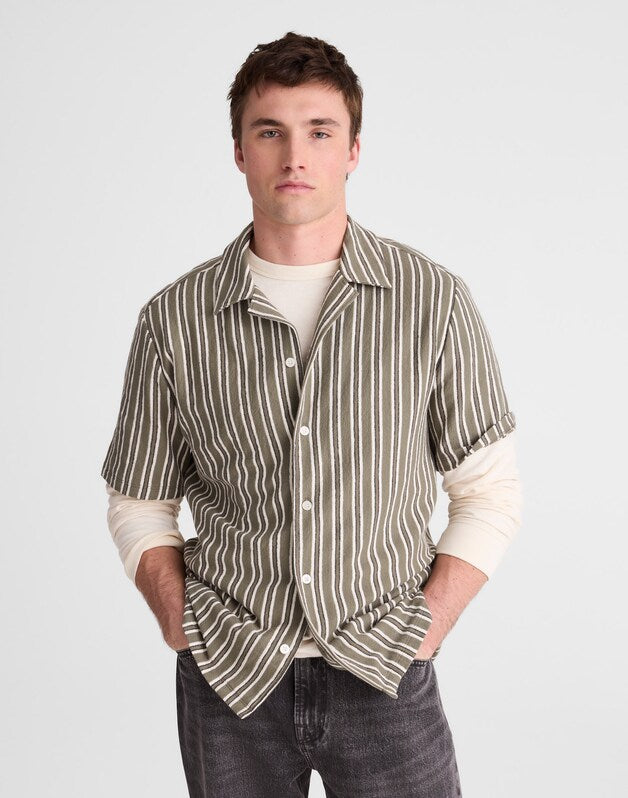 The Camp Shirt in Seaport Terry OLIVE