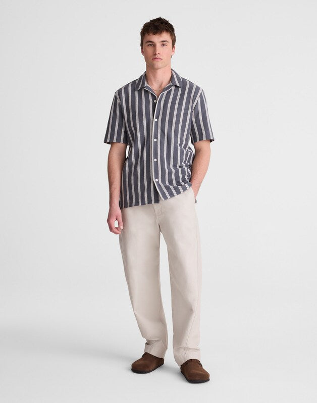 The Camp Shirt in Seaport Terry HEIRLOOM BLUE
