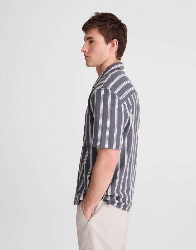 The Camp Shirt in Seaport Terry HEIRLOOM BLUE