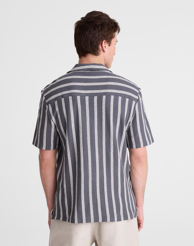 The Camp Shirt in Seaport Terry HEIRLOOM BLUE
