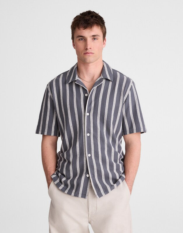 The Camp Shirt in Seaport Terry HEIRLOOM BLUE