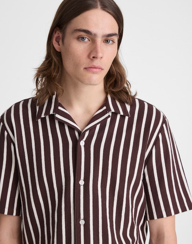 The Camp Shirt in Seaport Terry COFFEE BEAN