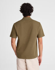 Short-Sleeve Compact-Knit Polo OLIVE STONE