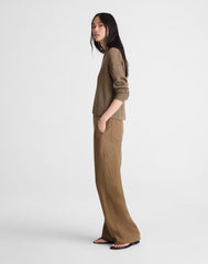 The Tall Zoe Relaxed Straight Pant in 100% Linen SAFARI KHAKI